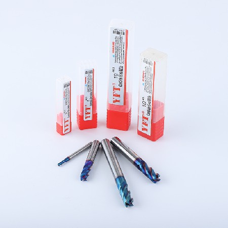 YFT品牌銑刀 60度藍(lán)納米涂層圓鼻鎢鋼銑刀四刃數(shù)控銑刀刀具批發(fā)