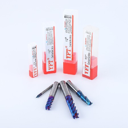 廠家批發(fā)YFT品牌60度涂層鎢鋼銑刀 數(shù)控機床硬質(zhì)合金平底立銑刀