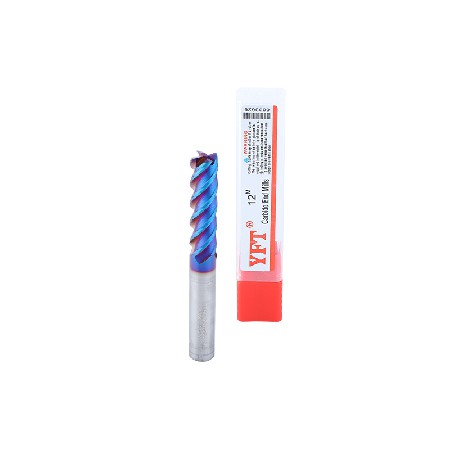 廠家批發(fā)YFT品牌60度涂層鎢鋼銑刀 數(shù)控機床硬質(zhì)合金平底立銑刀